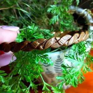 Woven copper cuff bracelet